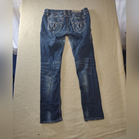 Rock Revival Erin Easy Skinny Low Rise Jeans 30 Grunge Punk Bling Casual - Picture 11 of 11